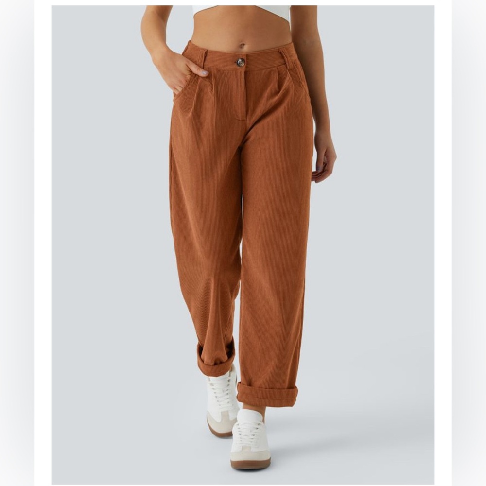 Burnt Orange Corduroy Dress Pants